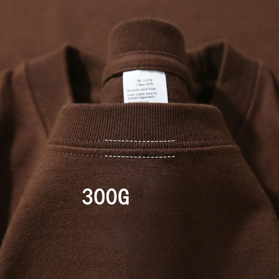 300gコットンTシャツ 厚手 夏用 ラウンドネック