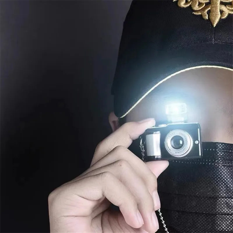 Flash Light Camera Necklace Punk Long Chain