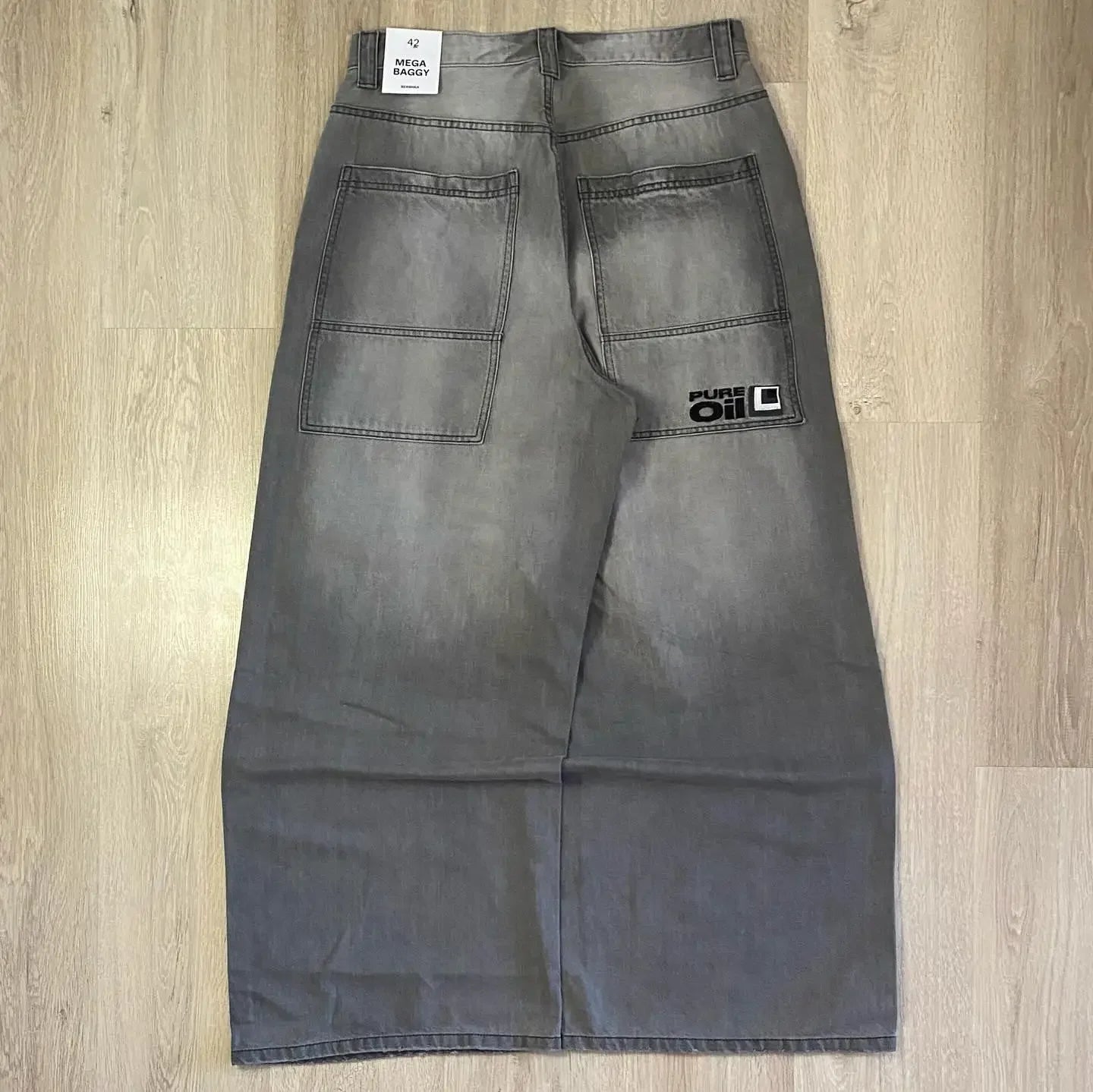 American Oversized Printing Washed Old Casual Jeans