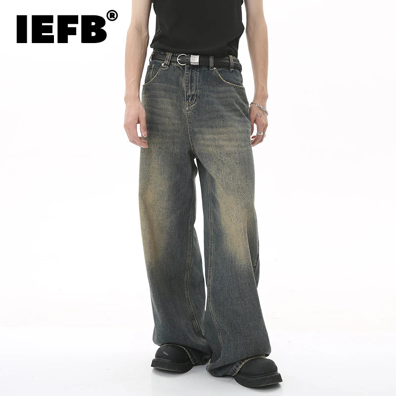 IEFB Summer Men's Pants Old Washed Male Jeans