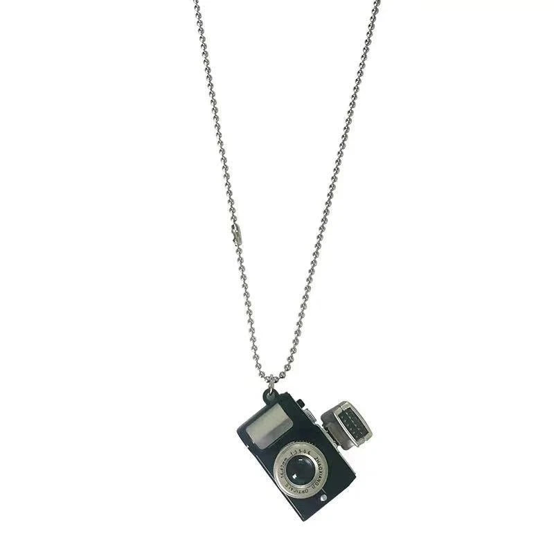 Flash Light Camera Necklace Punk Long Chain