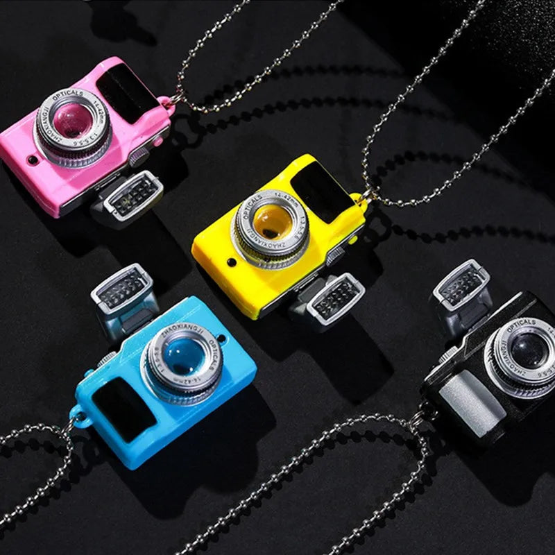 Flash Light Camera Necklace Punk Long Chain