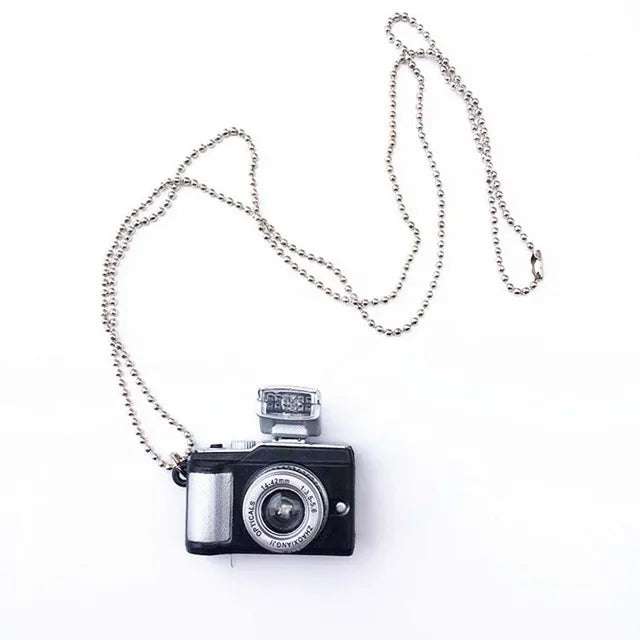 Flash Light Camera Necklace Punk Long Chain