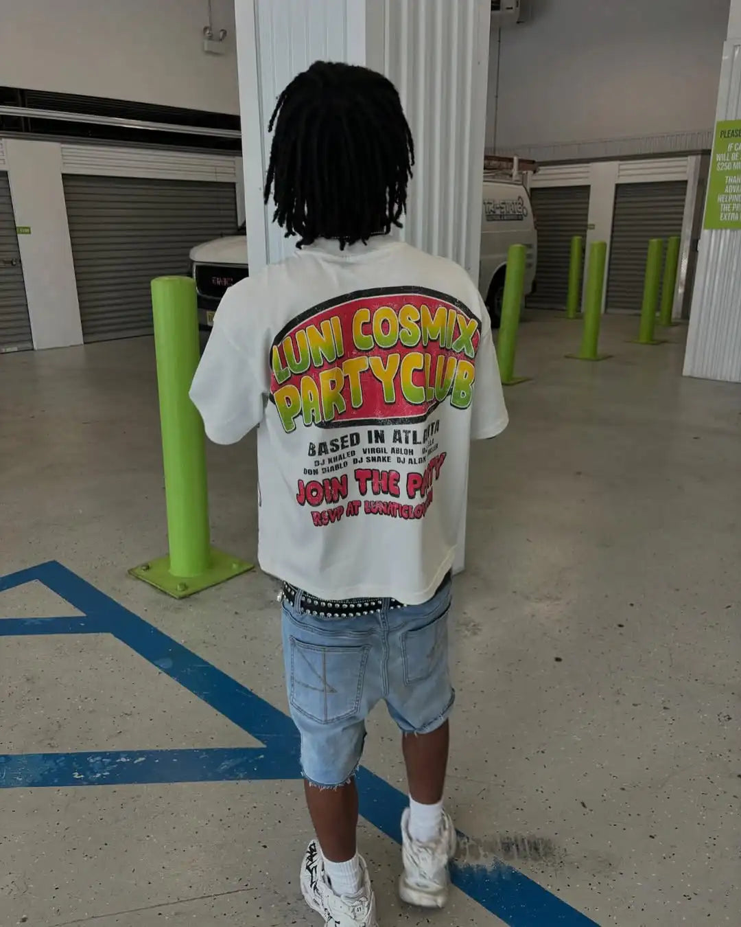 Harajuku pattern printed T-shirt hip-hop cotton Large