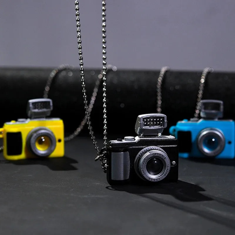 Flash Light Camera Necklace Punk Long Chain