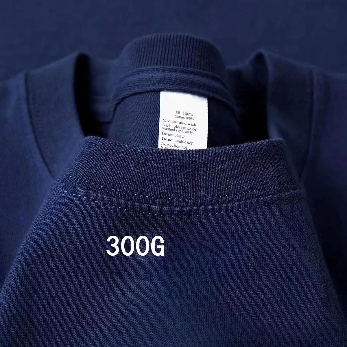 300gコットンTシャツ 厚手 夏用 ラウンドネック