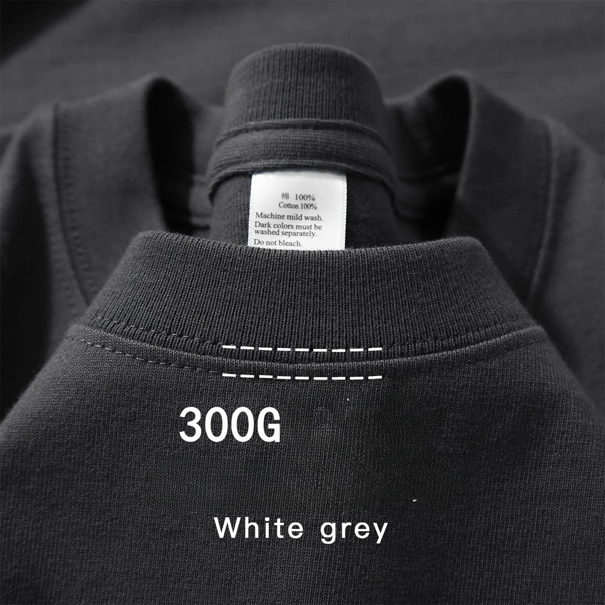 300gコットンTシャツ 厚手 夏用 ラウンドネック