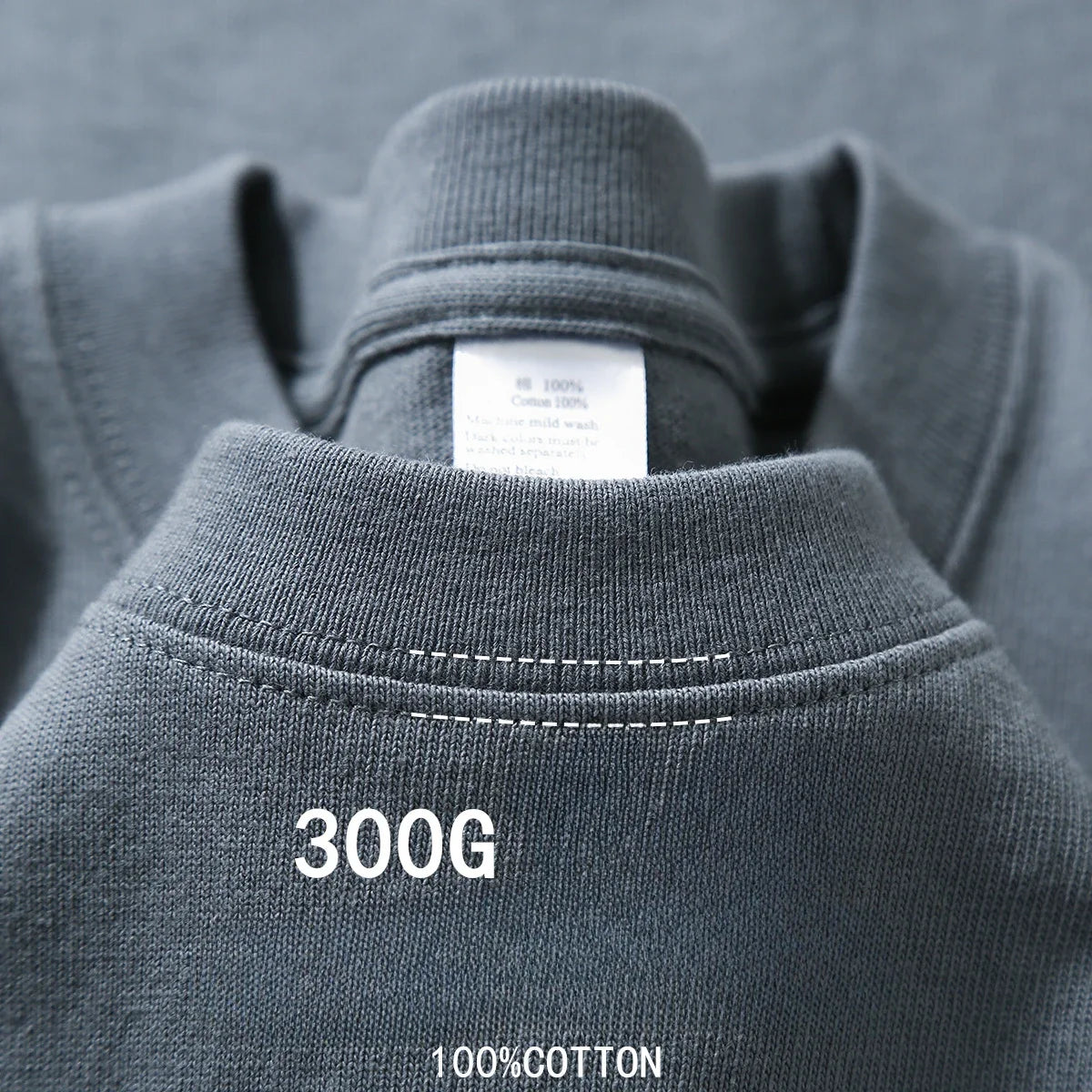 300gコットンTシャツ 厚手 夏用 ラウンドネック