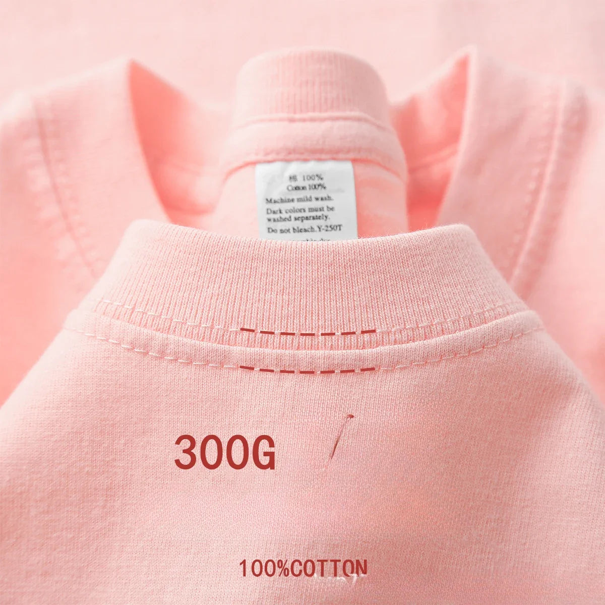 300gコットンTシャツ 厚手 夏用 ラウンドネック