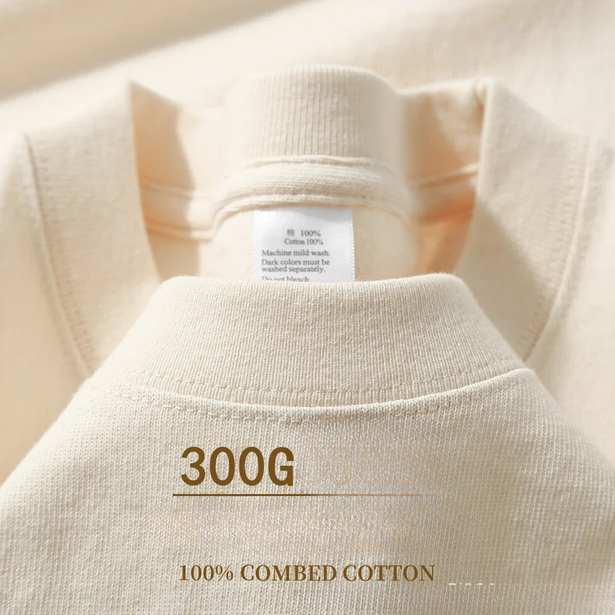 300gコットンTシャツ 厚手 夏用 ラウンドネック