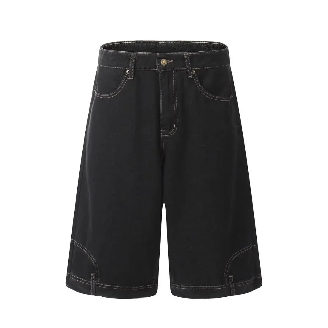 Hip Hop Retro Waist Inverted Design Denim Shorts