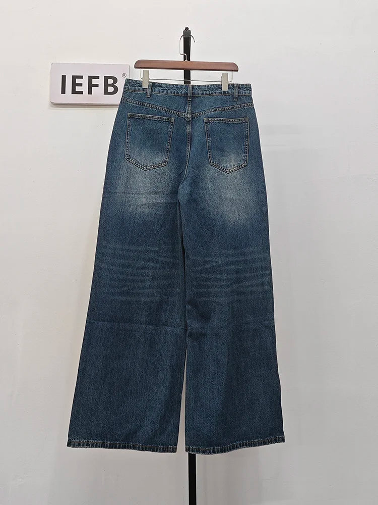IEFB Summer Men's Pants Old Washed Male Jeans
