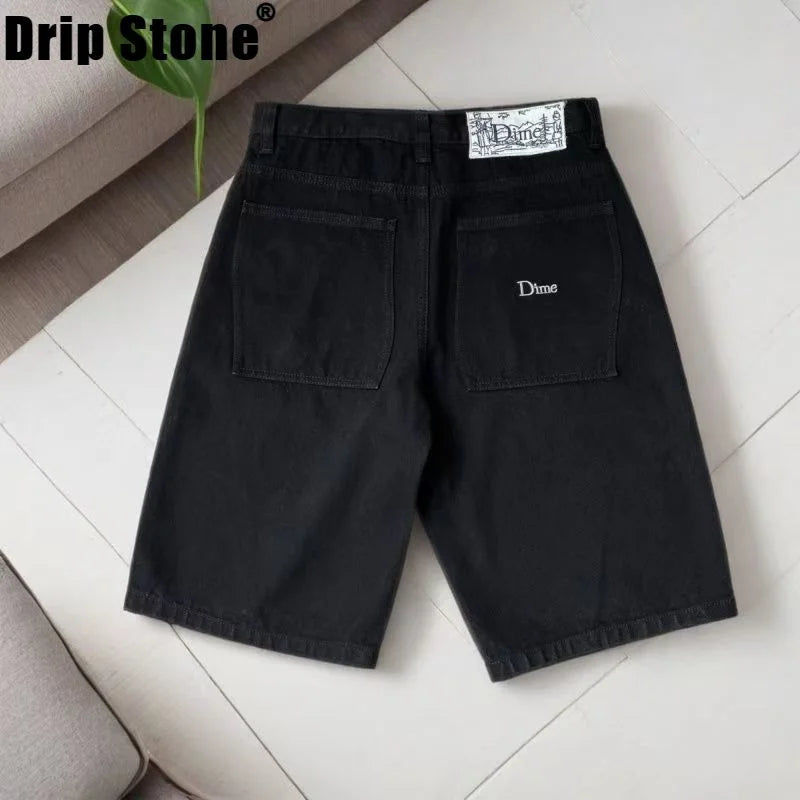 Embroidery Denim Simple Dime Pants