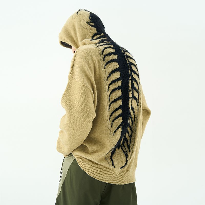 Centipede pattern vibe hooded sweater retro high street