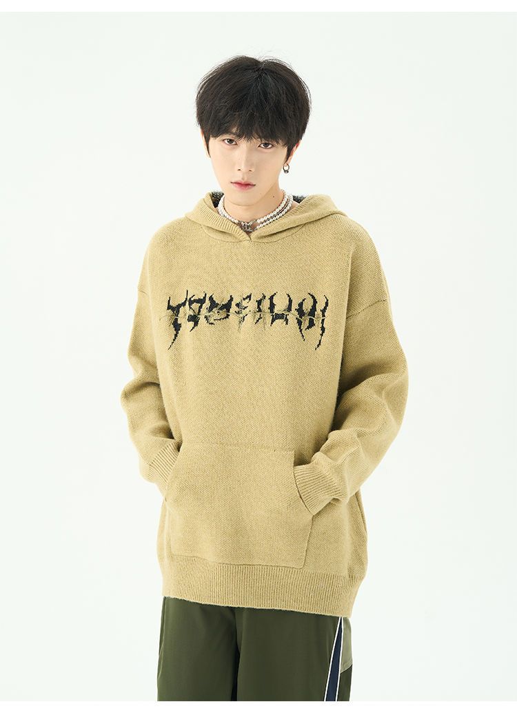 Centipede pattern vibe hooded sweater retro high street