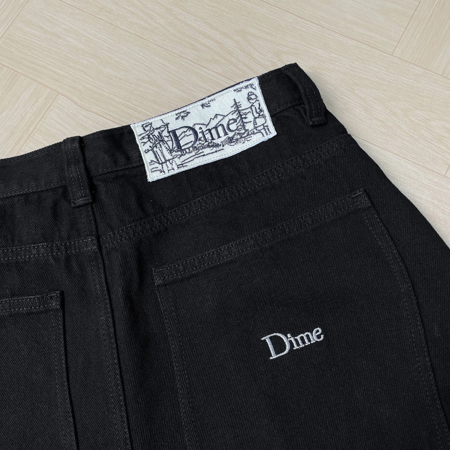 Embroidery Denim Simple Dime Pants