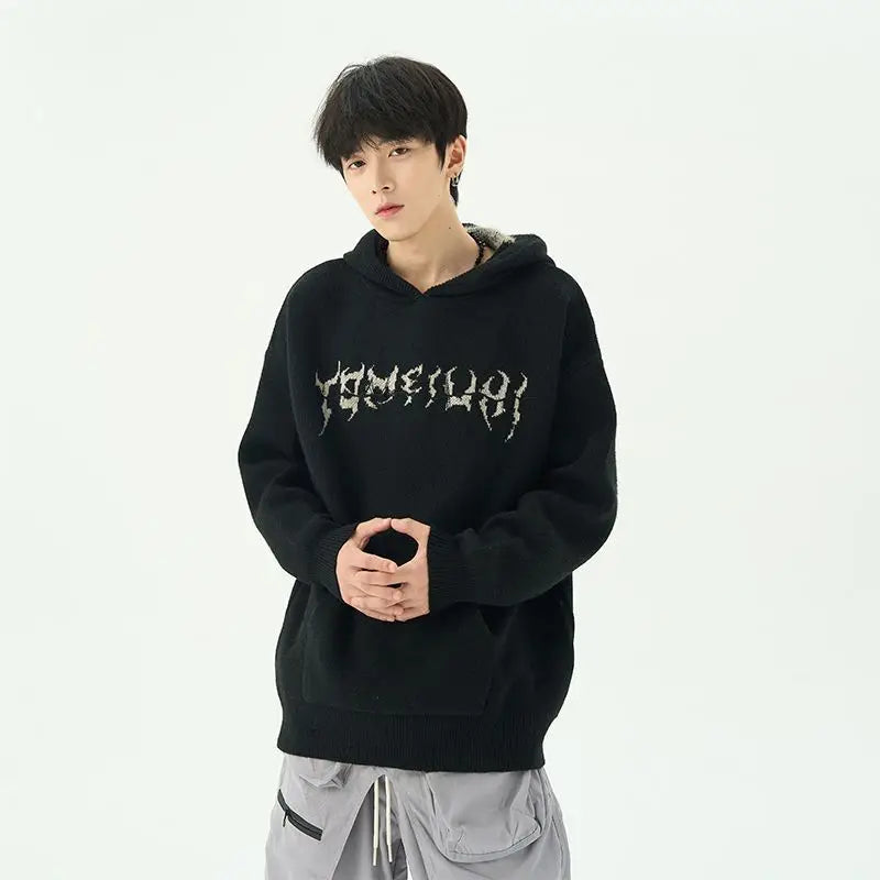 Centipede pattern vibe hooded sweater retro high street