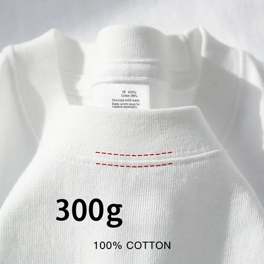 300gコットンTシャツ 厚手 夏用 ラウンドネック