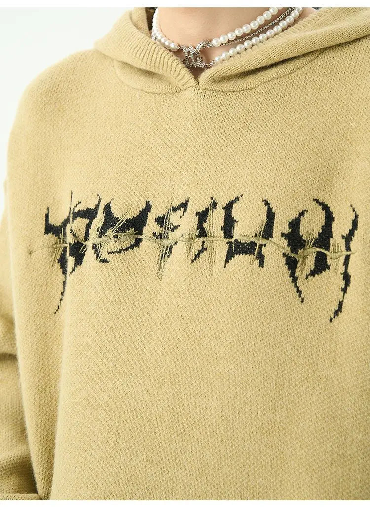 Centipede pattern vibe hooded sweater retro high street