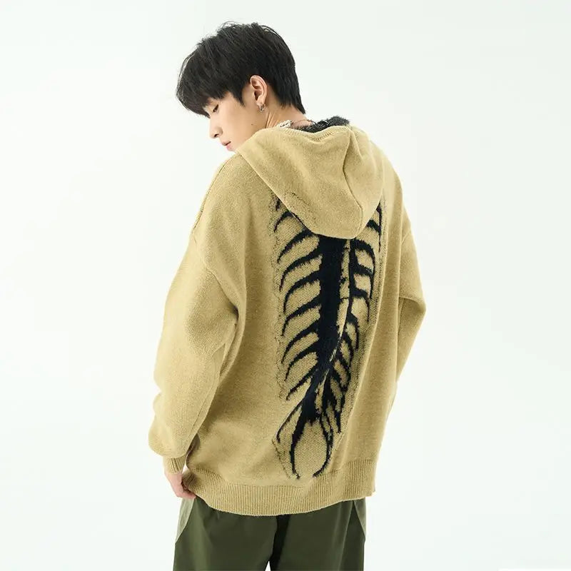 Centipede pattern vibe hooded sweater retro high street