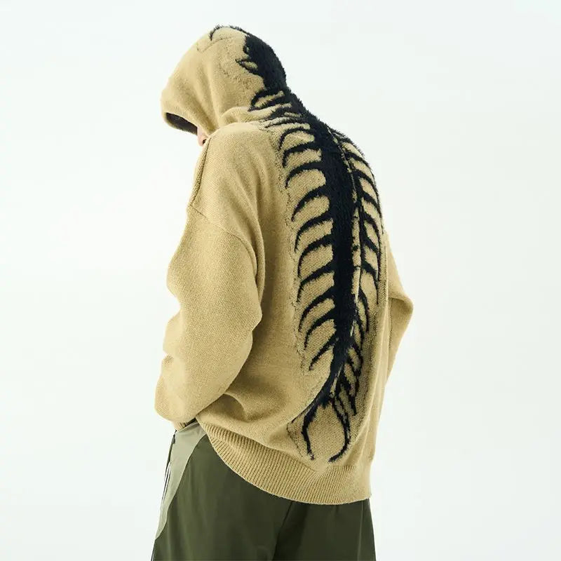 Centipede pattern vibe hooded sweater retro high street